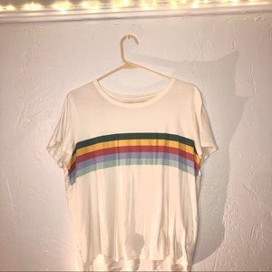 ✨white shirt with colorful stripes